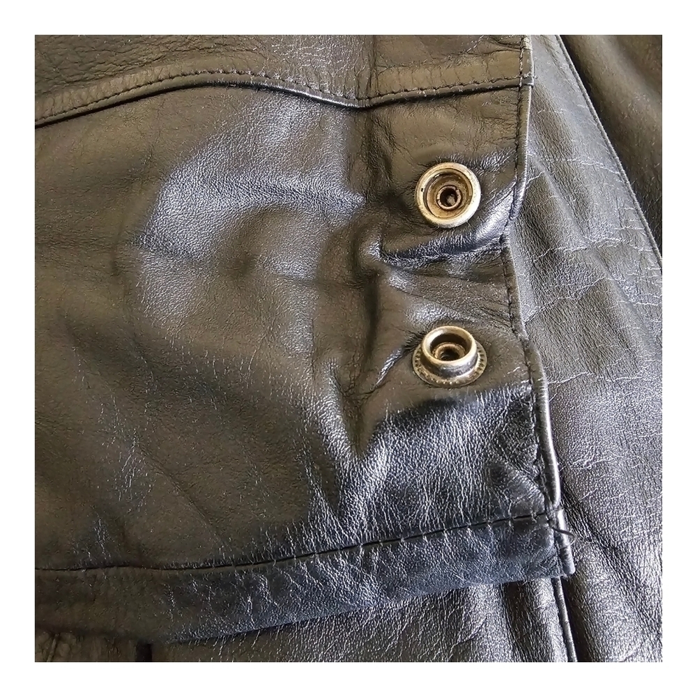 Nordstrom BP. Women's Black Leather Moto Jacket Coat Size Medium - Picture 9 of 14